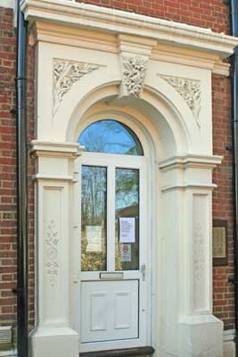 Front Entrance using existing victorian stucco.